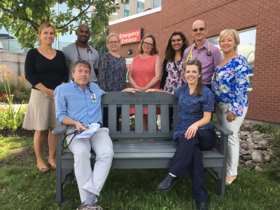 Bench placed outside RMH Emergency Department in memory of Dr. Les Summers